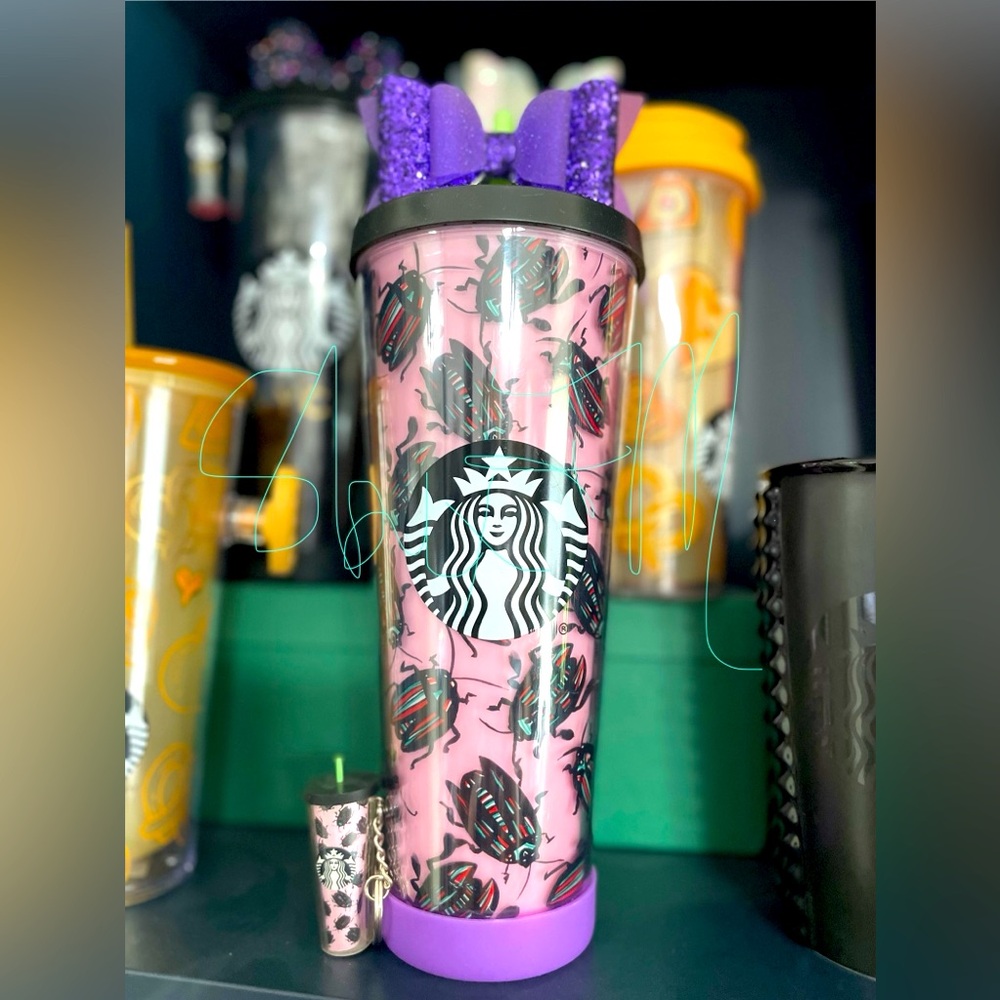 🪲 RARE 🪲 2016 Starbucks Beetle acrylic tumbler and matching keychain